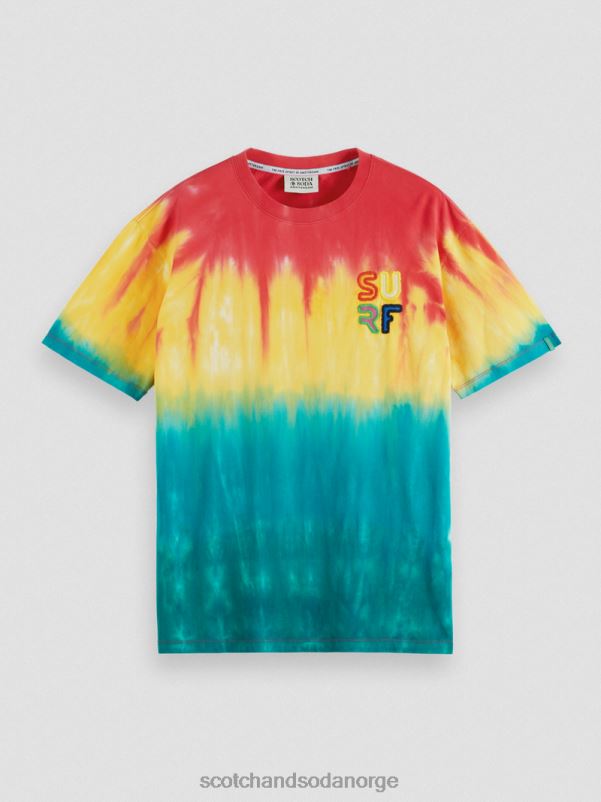 menn brodert kunstverk tie-dye t-skjorte flerfarget slipsfarge N40XD441 klær Scotch & Soda