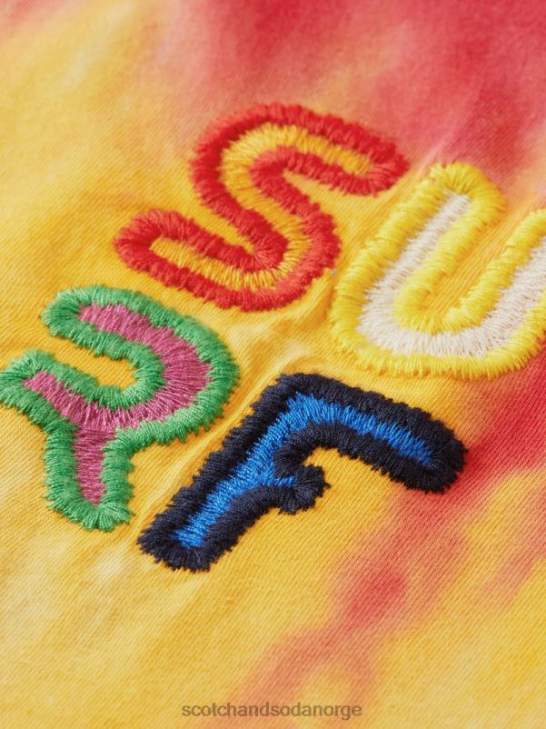 menn brodert kunstverk tie-dye t-skjorte flerfarget slipsfarge N40XD441 klær Scotch & Soda