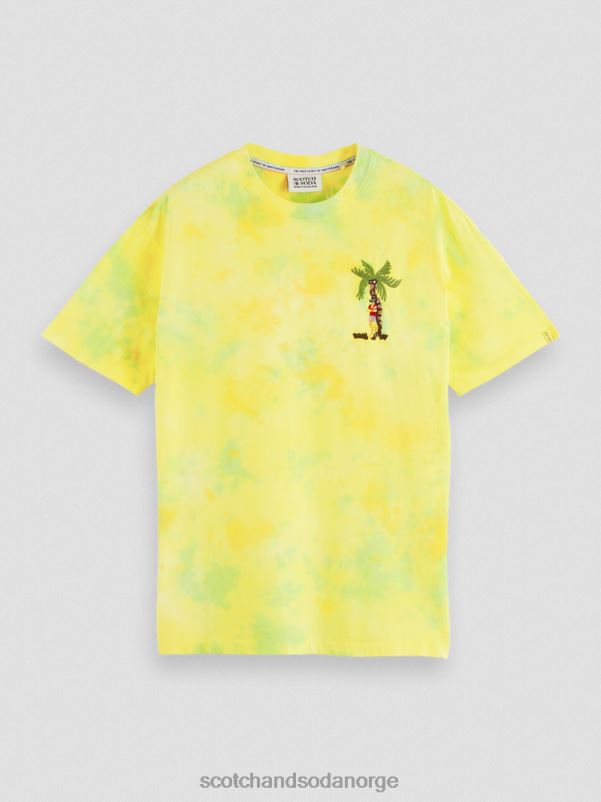 menn brodert kunstverk tie-dye t-skjorte gul slipsfarge N40XD438 klær Scotch & Soda