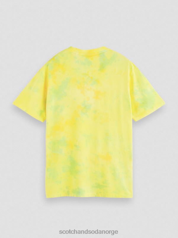 menn brodert kunstverk tie-dye t-skjorte gul slipsfarge N40XD438 klær Scotch & Soda