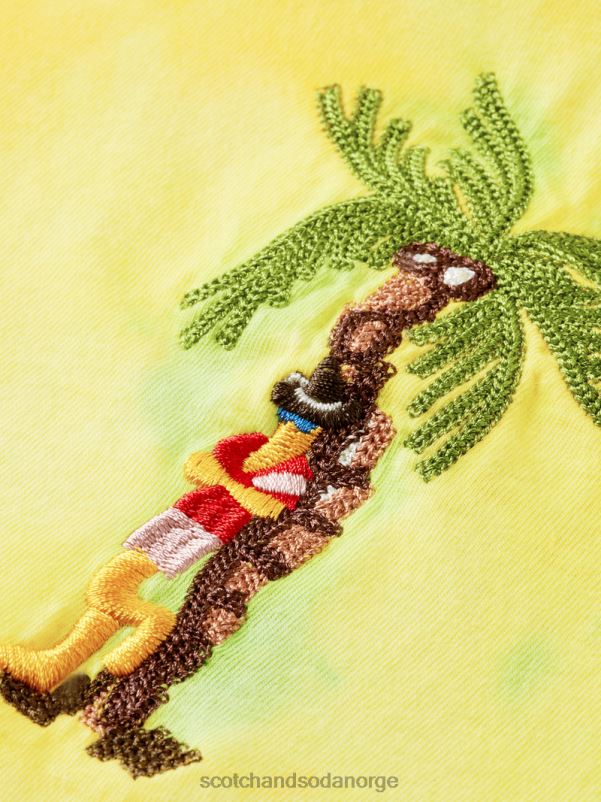menn brodert kunstverk tie-dye t-skjorte gul slipsfarge N40XD438 klær Scotch & Soda