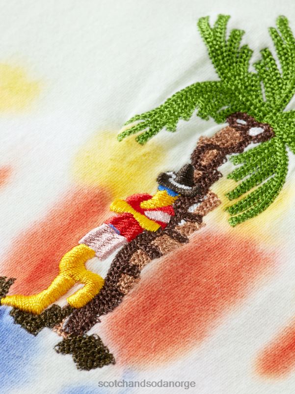 menn brodert kunstverk tie-dye t-skjorte mynte slips fargestoff N40XD439 klær Scotch & Soda