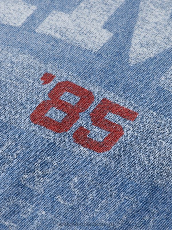 menn grafisk t-skjorte i økologisk bomull vasket indigo N40XD469 klær Scotch & Soda