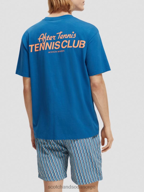 menn grafisk t-skjorte med avslappet passform riviera blå N40XD456 klær Scotch & Soda