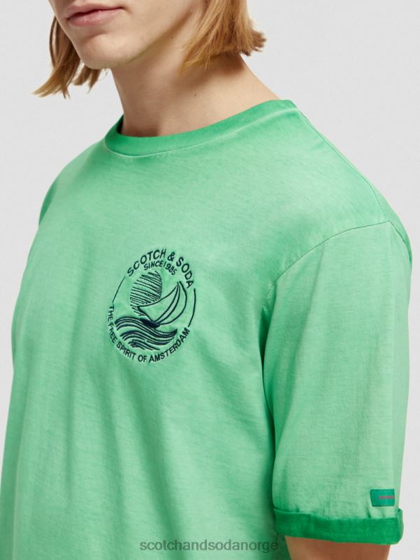 menn kaldfarget kunst-t-skjorte amazon grønn N40XD376 klær Scotch & Soda