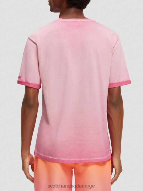 menn kaldfarget kunst-t-skjorte cerise N40XD377 klær Scotch & Soda