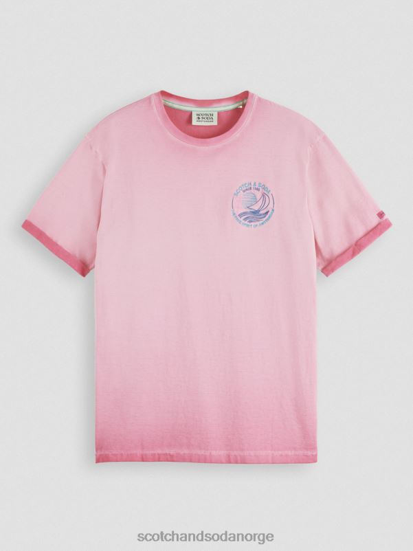 menn kaldfarget kunst-t-skjorte cerise N40XD377 klær Scotch & Soda