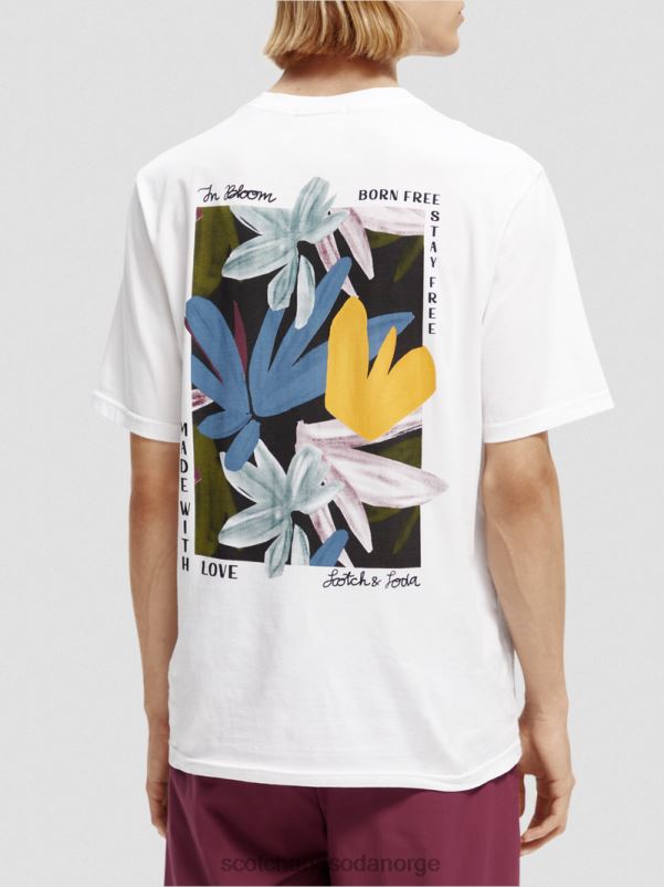 menn kunstverk t-skjorte i økologisk bomull hvit N40XD348 klær Scotch & Soda