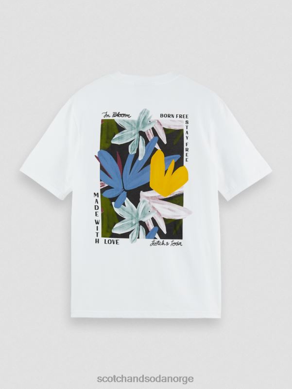 menn kunstverk t-skjorte i økologisk bomull hvit N40XD348 klær Scotch & Soda