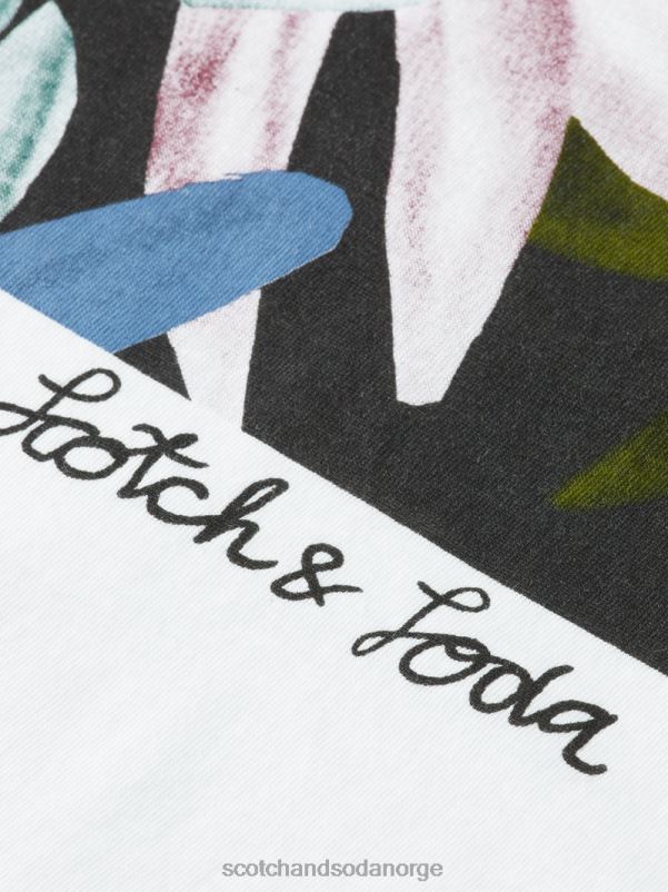 menn kunstverk t-skjorte i økologisk bomull hvit N40XD348 klær Scotch & Soda