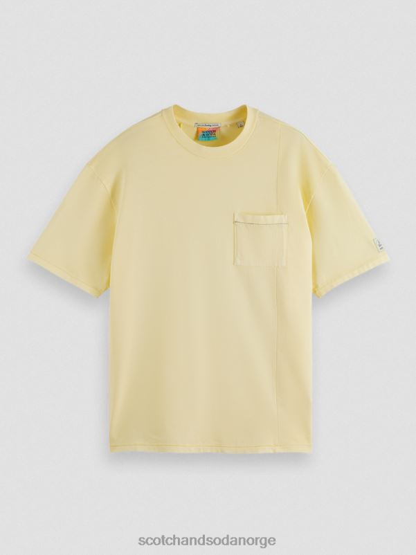 menn løs passform plaggfarget t-skjorte med lommer banan N40XD407 klær Scotch & Soda