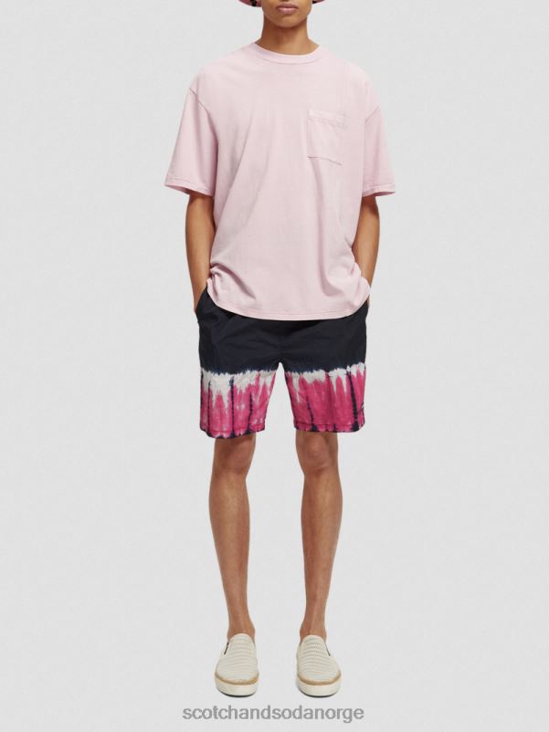 menn løs passform plaggfarget t-skjorte med lommer steinrosa N40XD408 klær Scotch & Soda
