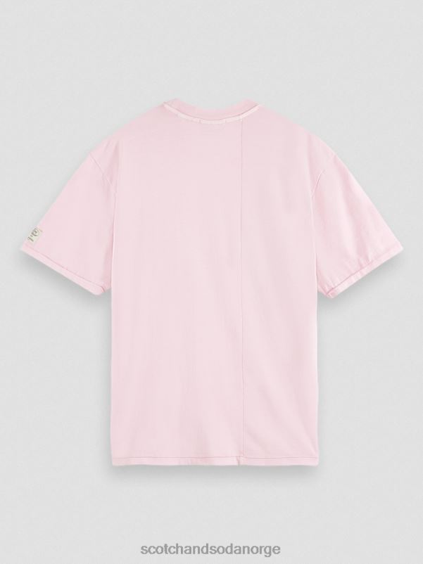 menn løs passform plaggfarget t-skjorte med lommer steinrosa N40XD408 klær Scotch & Soda