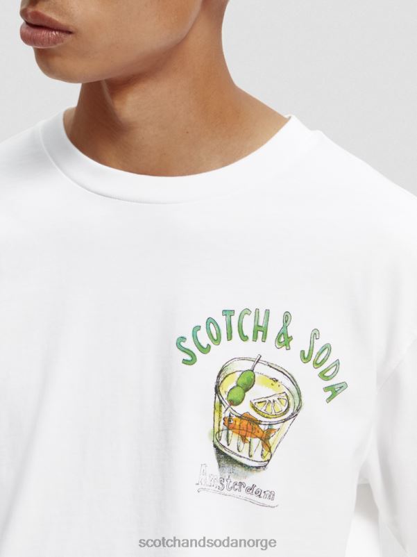 menn langermet t-skjorte i økologisk bomull hvit N40XD391 klær Scotch & Soda