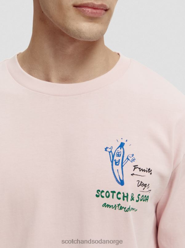 menn langermet t-skjorte i økologisk bomull rose N40XD392 klær Scotch & Soda