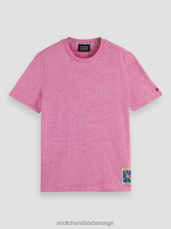 menn melange patch t-skjorte cerise melange N40XD371 klær Scotch & Soda