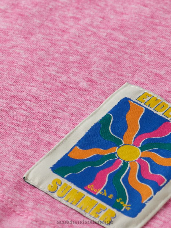 menn melange patch t-skjorte cerise melange N40XD371 klær Scotch & Soda