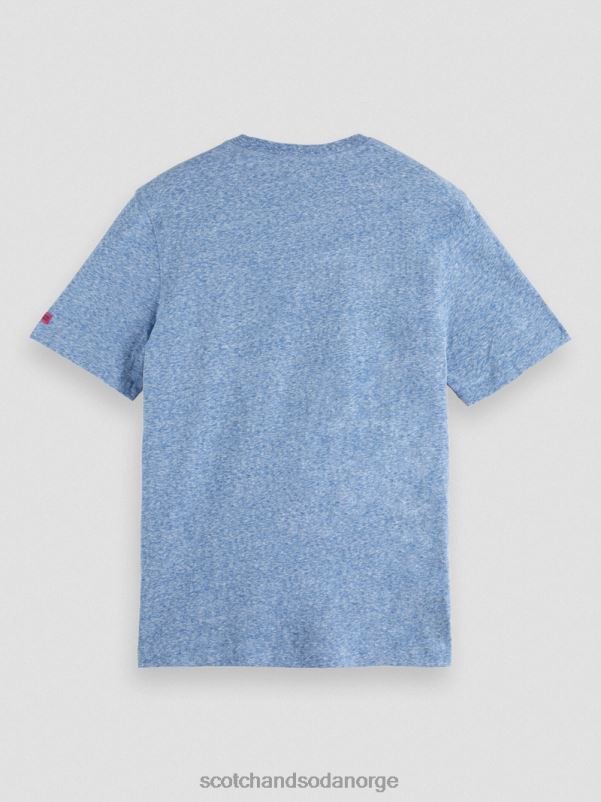 menn melange patch t-skjorte riviera blå melange N40XD368 klær Scotch & Soda