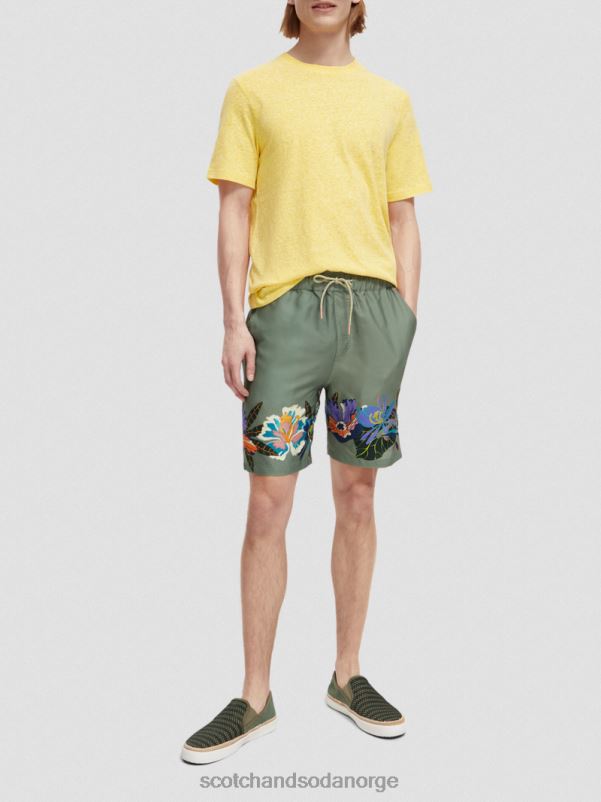 menn melange patch t-skjorte solskinn melange N40XD370 klær Scotch & Soda
