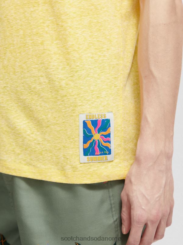 menn melange patch t-skjorte solskinn melange N40XD370 klær Scotch & Soda