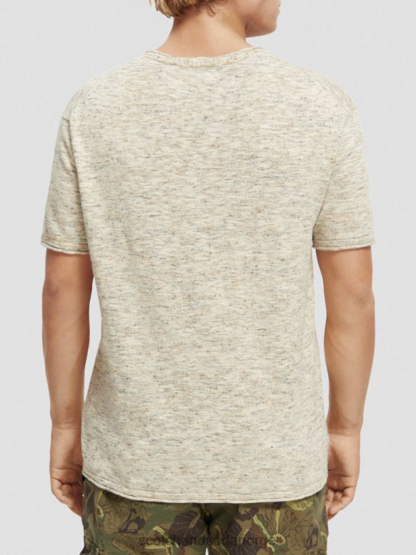 menn melert t-skjorte for kunstverk sand melange N40XD414 klær Scotch & Soda