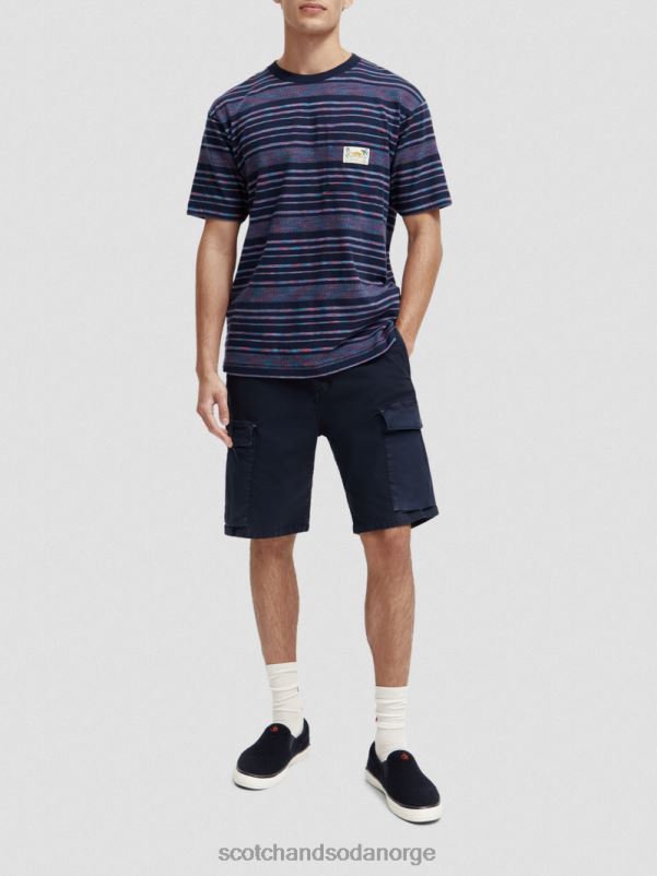 menn organisk jersey-stripet t-skjorte multi stripe N40XD413 klær Scotch & Soda