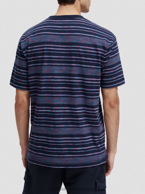menn organisk jersey-stripet t-skjorte multi stripe N40XD413 klær Scotch & Soda