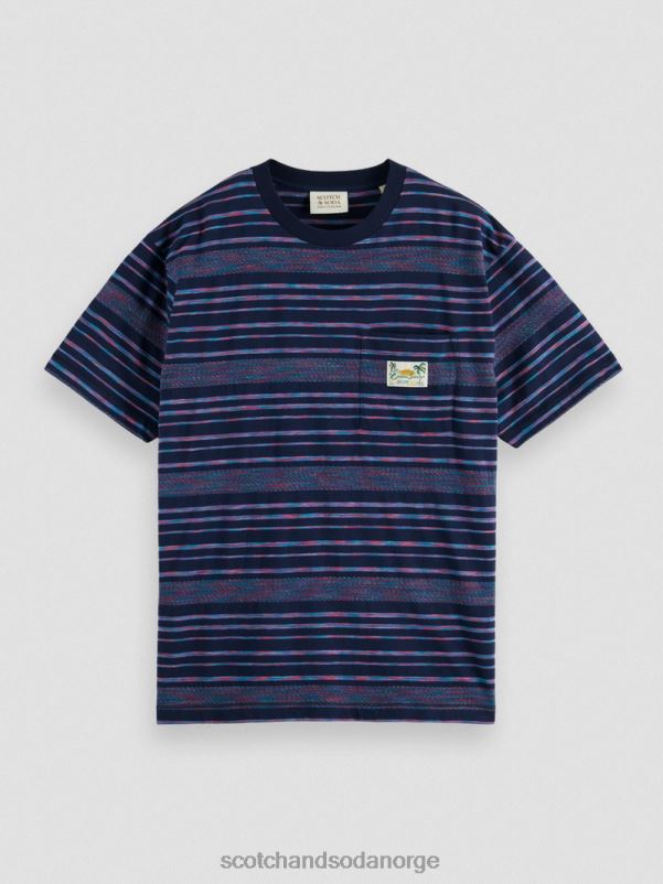 menn organisk jersey-stripet t-skjorte multi stripe N40XD413 klær Scotch & Soda