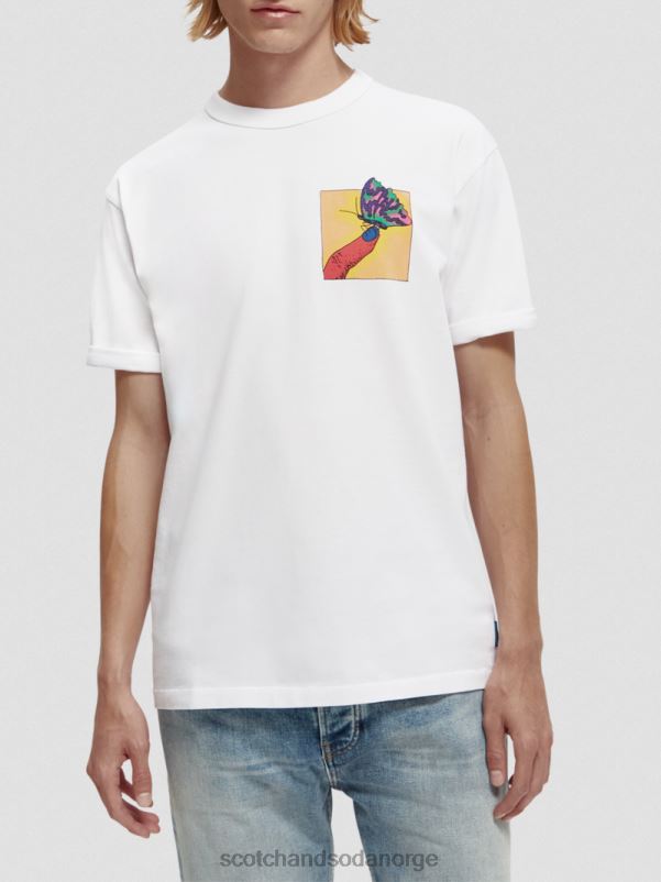 menn organisk kunstverk med avslappet passform hvit N40XD359 klær Scotch & Soda