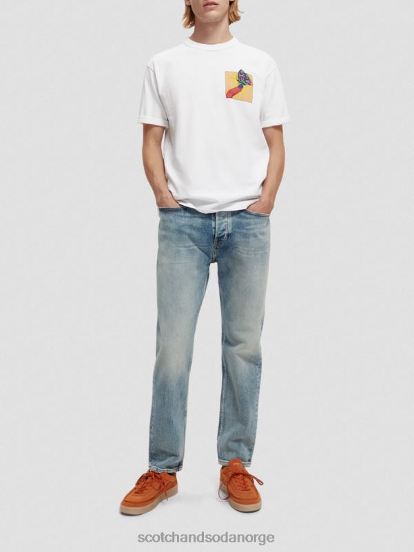 menn organisk kunstverk med avslappet passform hvit N40XD359 klær Scotch & Soda