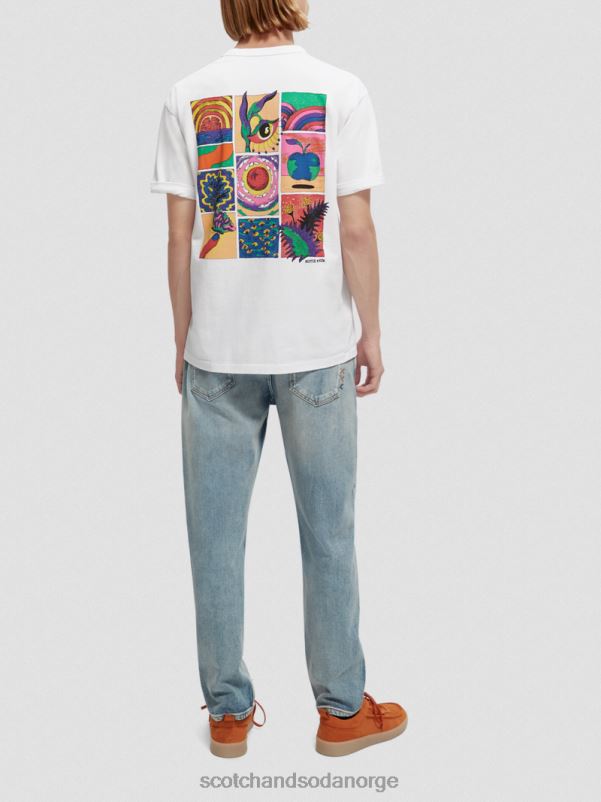menn organisk kunstverk med avslappet passform hvit N40XD359 klær Scotch & Soda