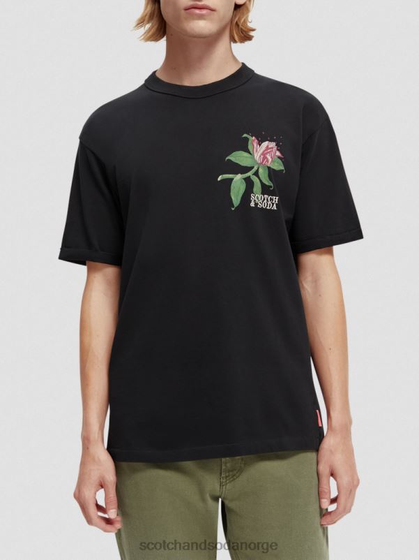 menn organisk kunstverk med avslappet passform svart N40XD362 klær Scotch & Soda