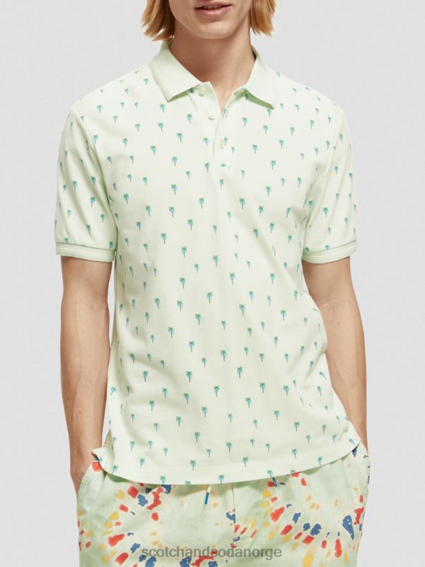 menn organisk t-skjorte med normal passform mynte N40XD426 klær Scotch & Soda