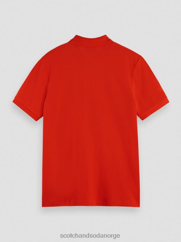 menn piképolo i økologisk bomull chili rød N40XD463 klær Scotch & Soda