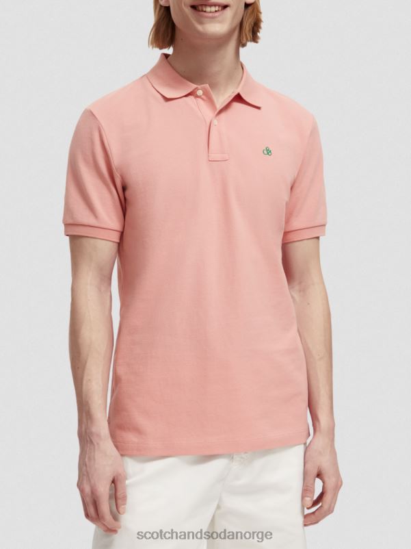 menn piképolo i økologisk bomull flamingo N40XD461 klær Scotch & Soda
