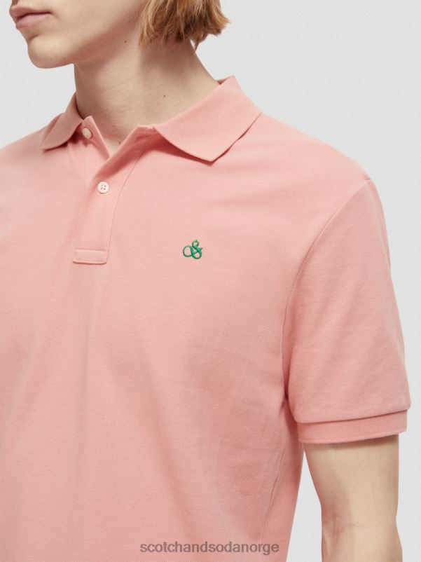 menn piképolo i økologisk bomull flamingo N40XD461 klær Scotch & Soda