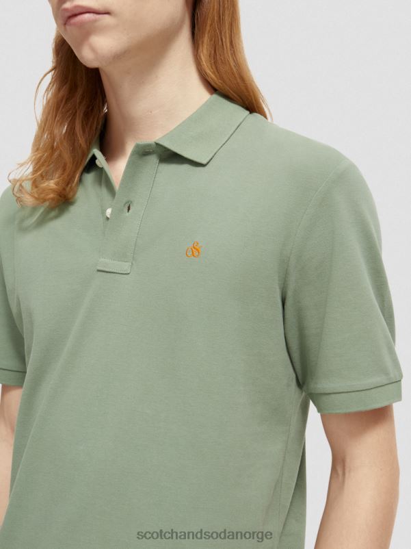 menn piképolo i økologisk bomull hæren N40XD464 klær Scotch & Soda