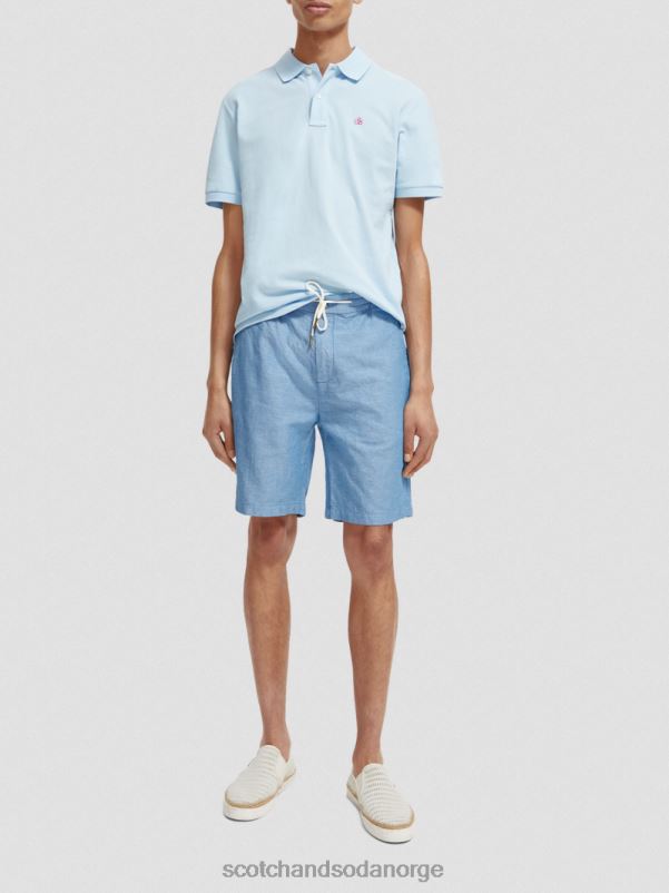 menn piképolo i økologisk bomull havblått N40XD467 klær Scotch & Soda