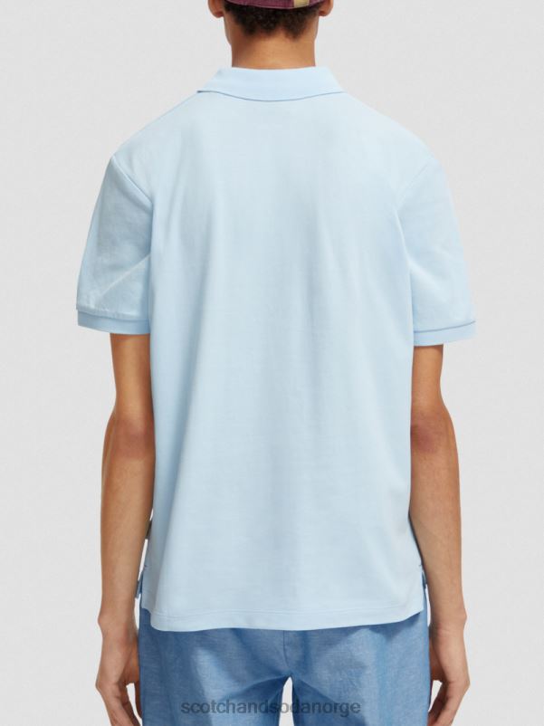 menn piképolo i økologisk bomull havblått N40XD467 klær Scotch & Soda