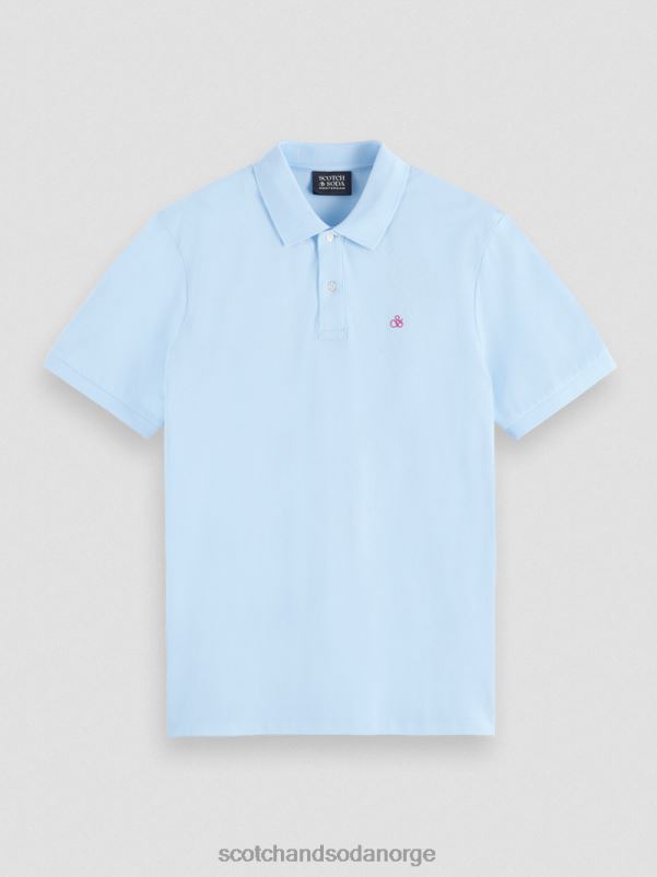 menn piképolo i økologisk bomull havblått N40XD467 klær Scotch & Soda