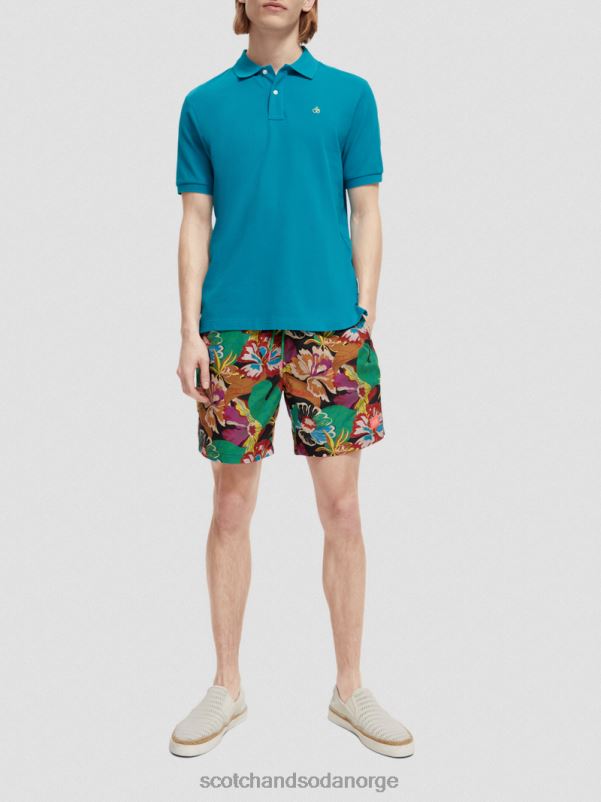 menn piképolo i økologisk bomull turkis N40XD465 klær Scotch & Soda