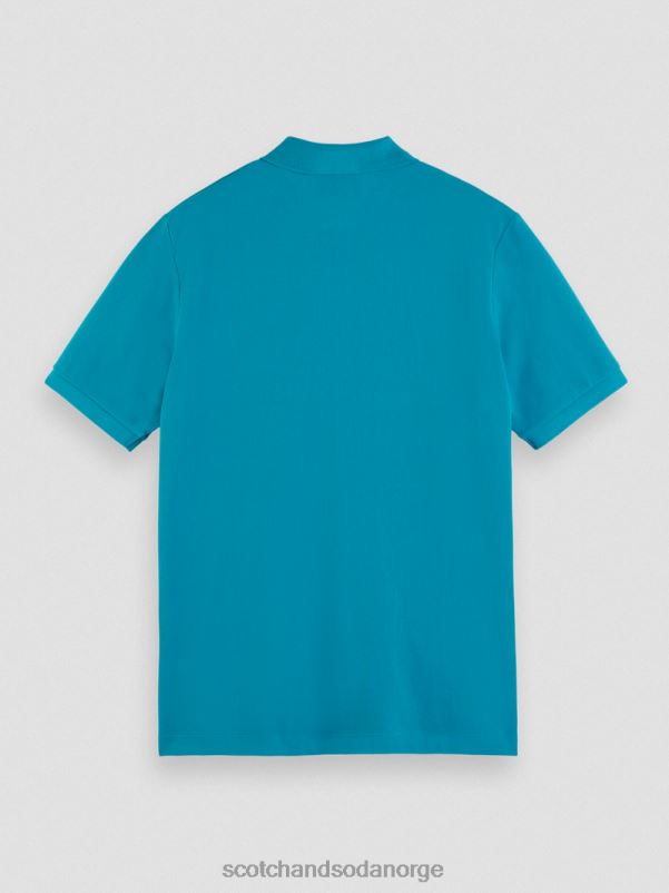 menn piképolo i økologisk bomull turkis N40XD465 klær Scotch & Soda