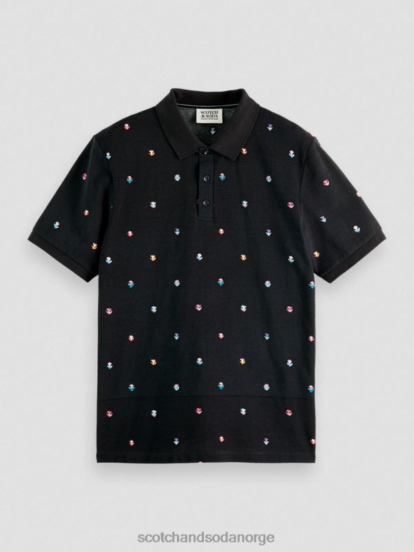 menn piképolo med trykk i økologisk bomull kombinasjon b N40XD399 klær Scotch & Soda