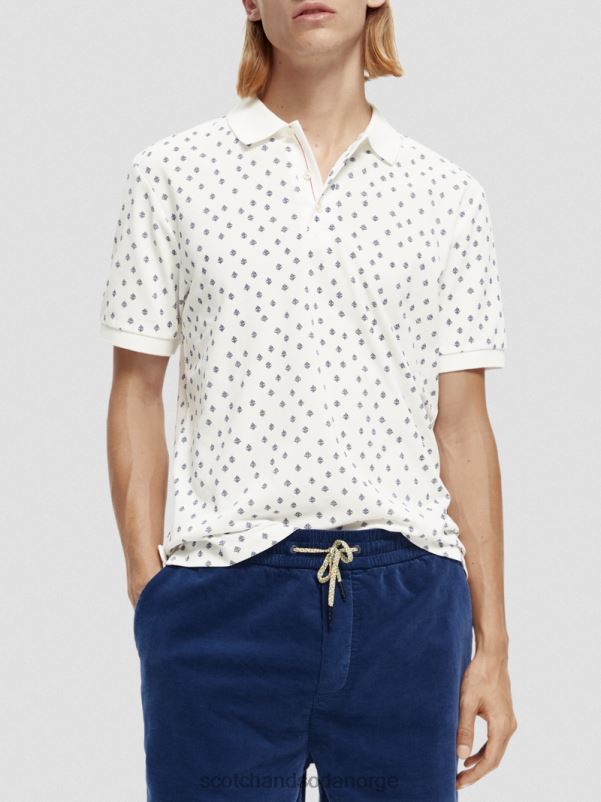 menn piképolo med trykk i økologisk bomull kombinasjon e N40XD397 klær Scotch & Soda