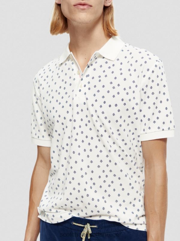 menn piképolo med trykk i økologisk bomull kombinasjon e N40XD397 klær Scotch & Soda
