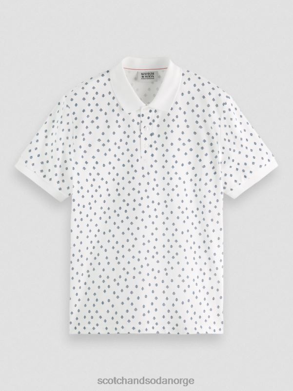 menn piképolo med trykk i økologisk bomull kombinasjon e N40XD397 klær Scotch & Soda