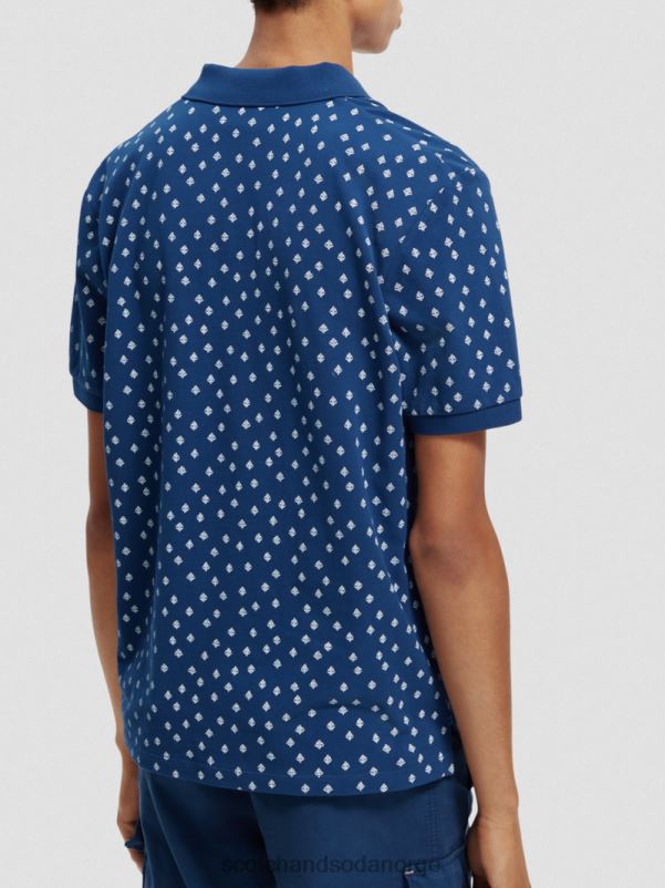 menn piképolo med trykk i økologisk bomull kombinasjon f N40XD398 klær Scotch & Soda