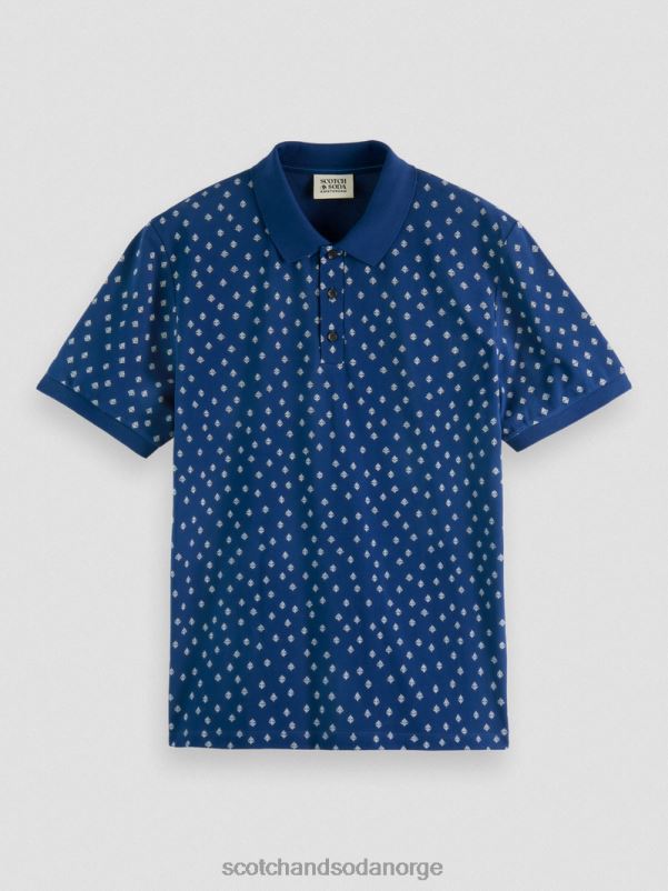 menn piképolo med trykk i økologisk bomull kombinasjon f N40XD398 klær Scotch & Soda