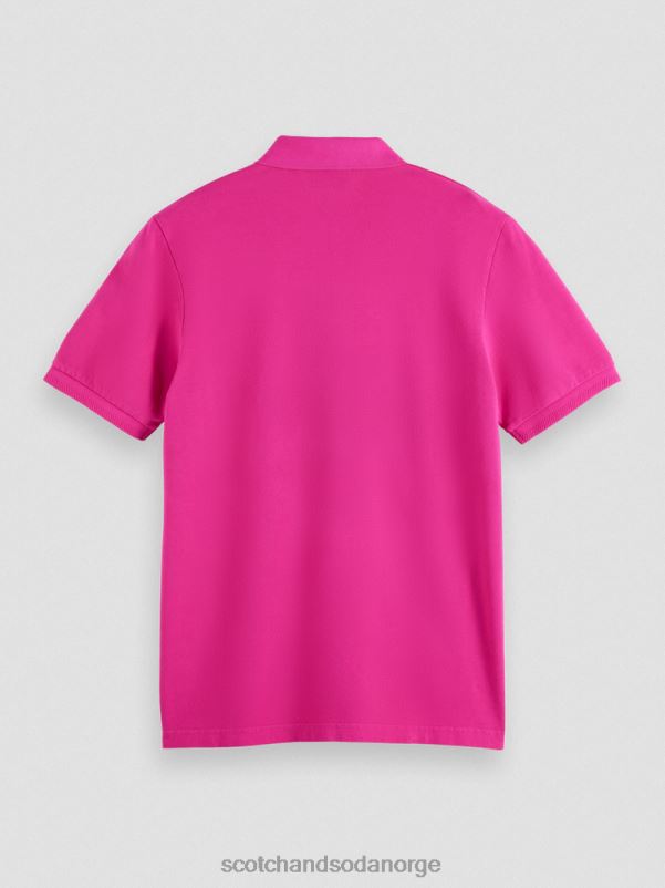 menn plaggfarget piké-polo i økologisk bomull cerise N40XD402 klær Scotch & Soda