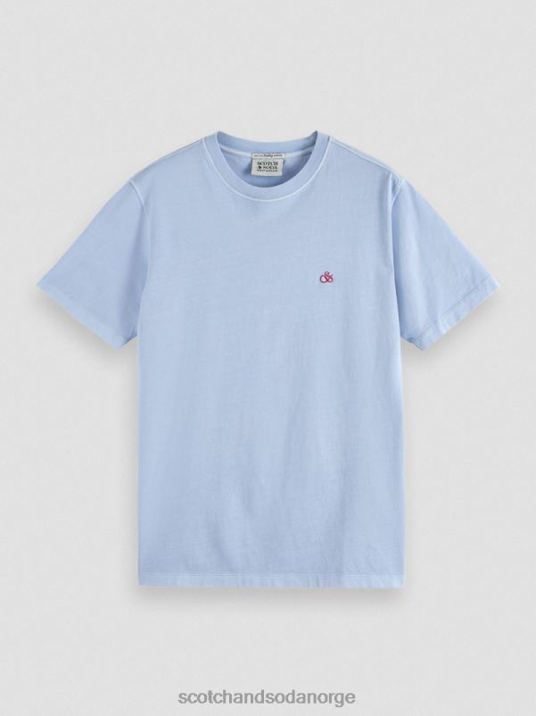 menn plaggfarget t-skjorte med normal passform havblått N40XD432 klær Scotch & Soda